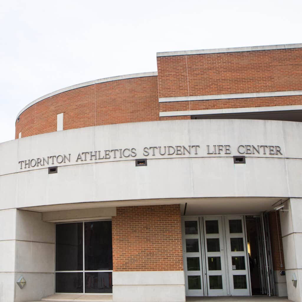 Exterior of Thornton Athletics Student Life Center