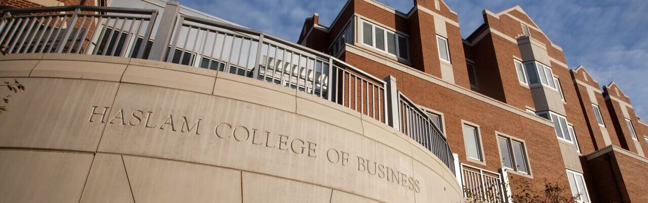 Photo of the exterior of the Haslam College of Business building